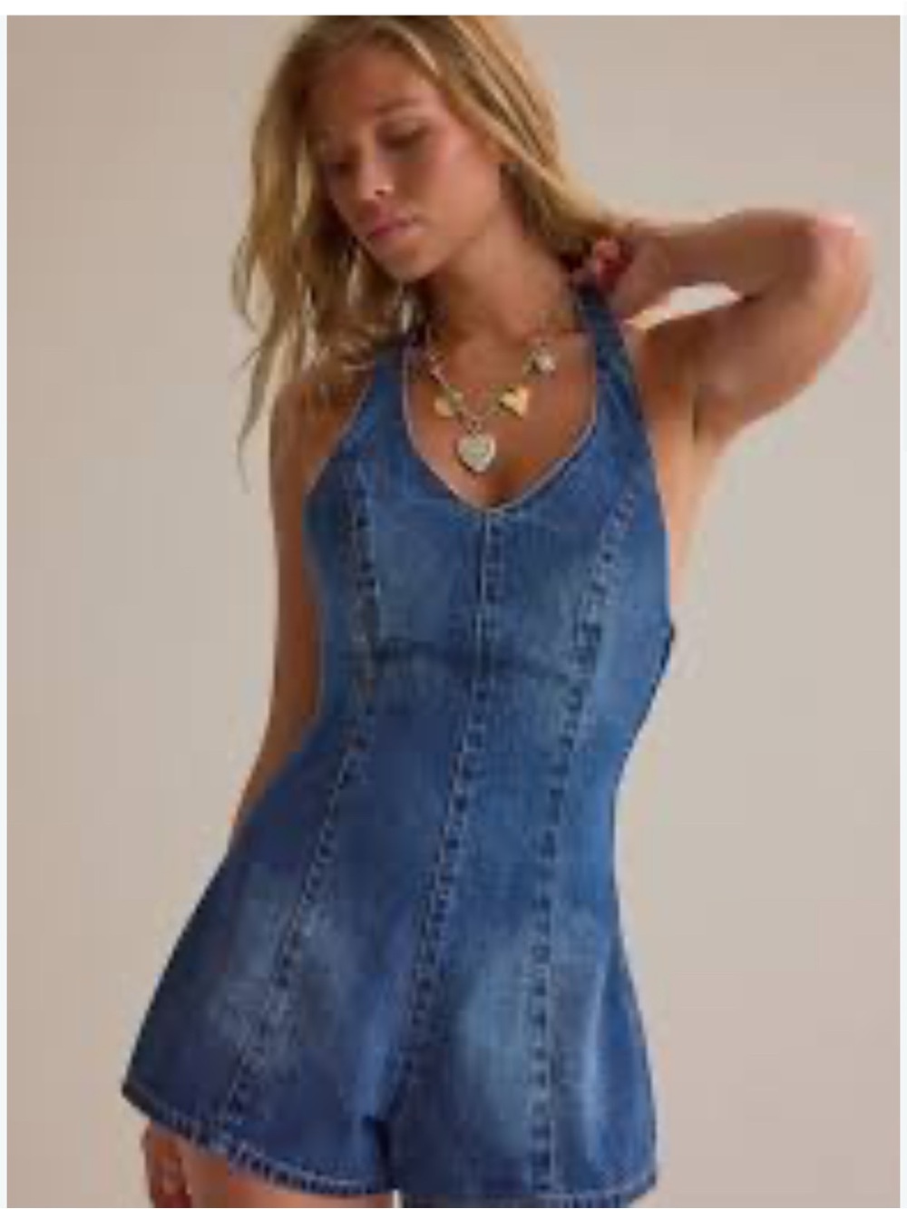 Altard state Callie denim short romper xl new with tags